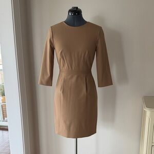 J. Crew Elegant Brown Long Sleeve Dress